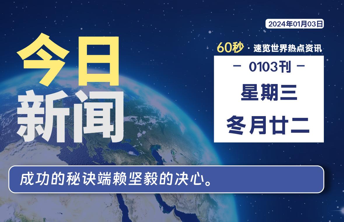 01月03日，星期三，每天60秒读懂全世界！-李峰博客