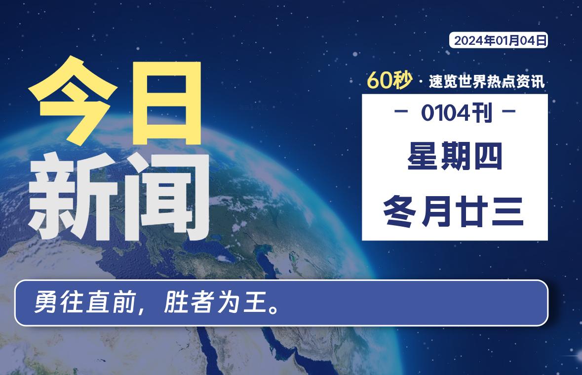 01月04日，星期四，每天60秒读懂全世界！-李峰博客